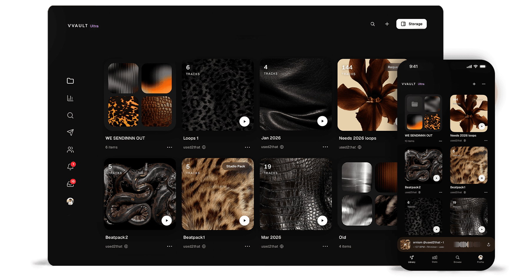 Aperçu de l'application vvault